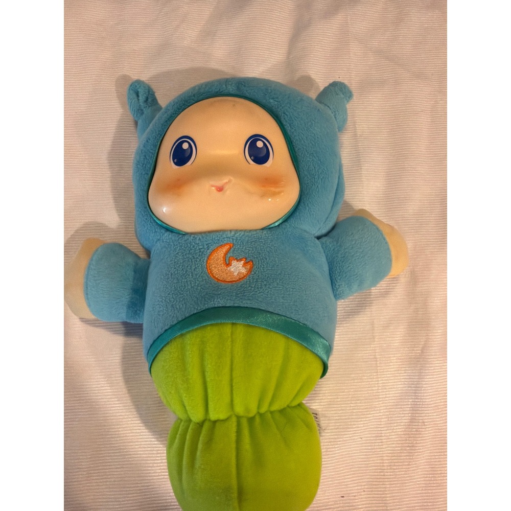 Playskool Lullaby Gloworm Blue Green Plush Soothing Light Up Toy Hasbro 2011